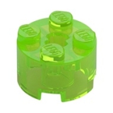 LEGO Brick 2x2 Round TRANS-BRIGHTGREEN (100 pcs)