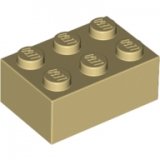 LEGO Steen 2x3 BEIGE (100 stuks)