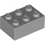 LEGO Steen 2x3 LICHTGRIJS (100 stuks)