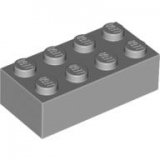 LEGO Steen 2x4 LICHTGRIJS (100 stuks)