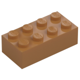 LEGO Steen 2x4 NOUGAT (100 stuks)