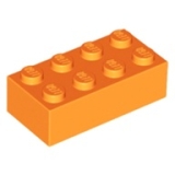 LEGO Brick 2x4 ORANGE (100 pcs)