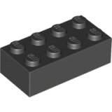 LEGO Brick 2x4 BLACK (100 pcs)