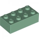 LEGO Steen 2x4 ZANDGROEN (100 stuks)