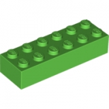 LEGO Steen 2x6 HELDERGROEN (100 stuks)