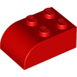 LEGO Steen 3x2x1 Afgerond ROOD (100 stuks)