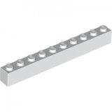 LEGO Brick 1x10 WHITE (100 pcs)