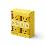 LEGO Opbergbox Hoofd Boy Girl Silly Happy Boy Mini (Set 4 stuks)