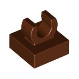 LEGO Tegel 1x1 met Clip BRUIN (100 stuks)