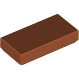 LEGO Tegel 1x2 DONKERORANJE (100 stuks)