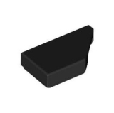 LEGO Tegel 1x2 Wedge Rechts ZWART (100 stuks)