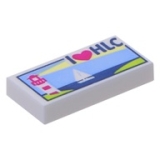 LEGO Tegel 1x2 I Love HLC WIT (100 stuks)
