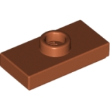 LEGO Plaat 1x2 met Nop DONKERORANJE (100 stuks)