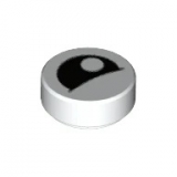 LEGO Tegel Rond 1x1 Oog Gedeeltelijk Dicht Pupil WIT (100 stuks)
