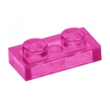 LEGO Plate 1x2 TRANS DARK PINK (100 pcs)