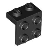 LEGO Bracket 1x2 - 2x2 ZWART (100 stuks)