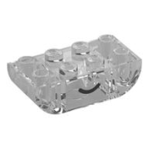 LEGO Dakpan 4x2 Gebogen Dubbel Inverted met Glimlach TRANSPARANT LEGO Dakpan 4x2 Gebogen Dubbel Inverted met Glimlach TRANSPARANT