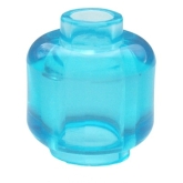 LEGO Hoofd TRANSLICHTBLAUW (10 stuks)