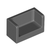 LEGO Paneel 1x2x1 Afgeronde Hoeken DONKERGRIJS (100 stuks)