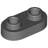 LEGO Plaat 1x2 Afgerond DONKERGRIJS (100 stuks) LEGO Plaat 1x2 Afgerond DONKERGRIJS (100 stuks)