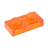 LEGO Plaat 1x2 TRANSPARANT ORANJE (100 stuks) LEGO Plaat 1x2 TRANSPARANT ORANJE (100 stuks)
