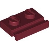LEGO Plaat 1x2 met Deurrail DONKERROOD (100 stuks) LEGO Plaat 1x2 met Deurrail DONKERROOD (100 stuks)