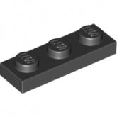 LEGO Plaat 1x3 ZWART (100 stuks) LEGO Plaat 1x3 ZWART (100 stuks)