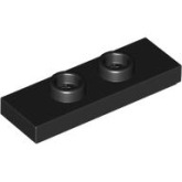 LEGO Plaat 1x3 met 2 Noppen ZWART (100 stuks) LEGO Plaat 1x3 met 2 Noppen ZWART (100 stuks)