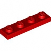 LEGO Plate 1x4 RED (100 pcs)