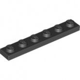 LEGO Plate 1x6 BLACK (100 pcs)