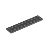 LEGO Plaat 2x10 DONKERGRIJS (100 stuks)