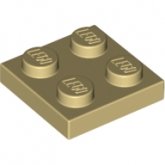 LEGO Plaat 2x2 BEIGE (100 stuks)