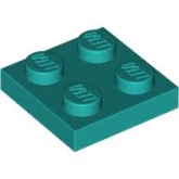 LEGO Plaat 2x2 DONKERTURQUOISE (100 stuks) LEGO Plaat 2x2 DONKERTURQUOISE (100 stuks)