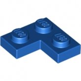 LEGO Plaat 2x2 hoek BLAUW (100 stuks)