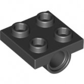 LEGO Plaat 2x2 met Dubbele Pin Houder ZWART (100 stuks)