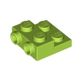 LEGO Plaat 2x2 met Zij-noppen LIMEGROEN (100 stuks)