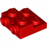LEGO Plaat 2x2 met Zij-noppen ROOD (100 stuks) LEGO Plaat 2x2 met Zij-noppen ROOD (100 stuks)
