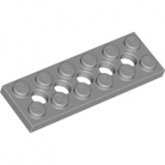 LEGO Plaat 2x6 met Gaten LICHTGRIJS (100 stuks)