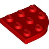 LEGO Plaat 3x3 met Ronde Hoek ROOD (100 stuks) LEGO Plaat 3x3 met Ronde Hoek ROOD (100 stuks)
