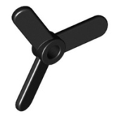 LEGO Propeller 3 Blades Small BLACK (100 pcs)