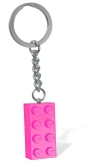 LEGO Sleutelhanger Steen 2x4 ROZE