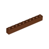 LEGO Steen 1x10 BRUIN (10 stuks)