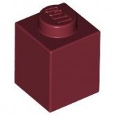 LEGO Steen 1x1 DONKERROOD (100 stuks) LEGO Steen 1x1 DONKERROOD (100 stuks)