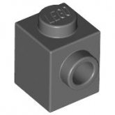 LEGO Steen 1x1 met 1 Zij-nop DONKERGRIJS (100 stuks)