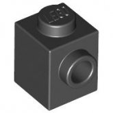 LEGO Steen 1x1 met 1 Zij-nop ZWART (100 stuks) LEGO Steen 1x1 met 1 Zij-nop ZWART (100 stuks)