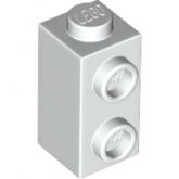 LEGO Steen 1x1x1 met 2 Zij-noppen WIT (100 stuks) LEGO Steen 1x1x1 met 2 Zij-noppen WIT (100 stuks)