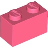 LEGO Steen 1x2 KORAAL (100 stuks) LEGO Steen 1x2 KORAAL (100 stuks)