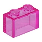 LEGO Steen 1x2 TRANSPARANT DONKERROZE (100 stuks) LEGO Steen 1x2 TRANSPARANT DONKERROZE (100 stuks)