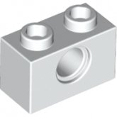 LEGO Steen 1x2 met Gat WIT (100 stuks)