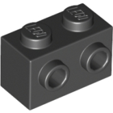 LEGO Steen 1x2 met Zij-noppen ZWART (100 stuks) LEGO Steen 1x2 met Zij-noppen ZWART (100 stuks)